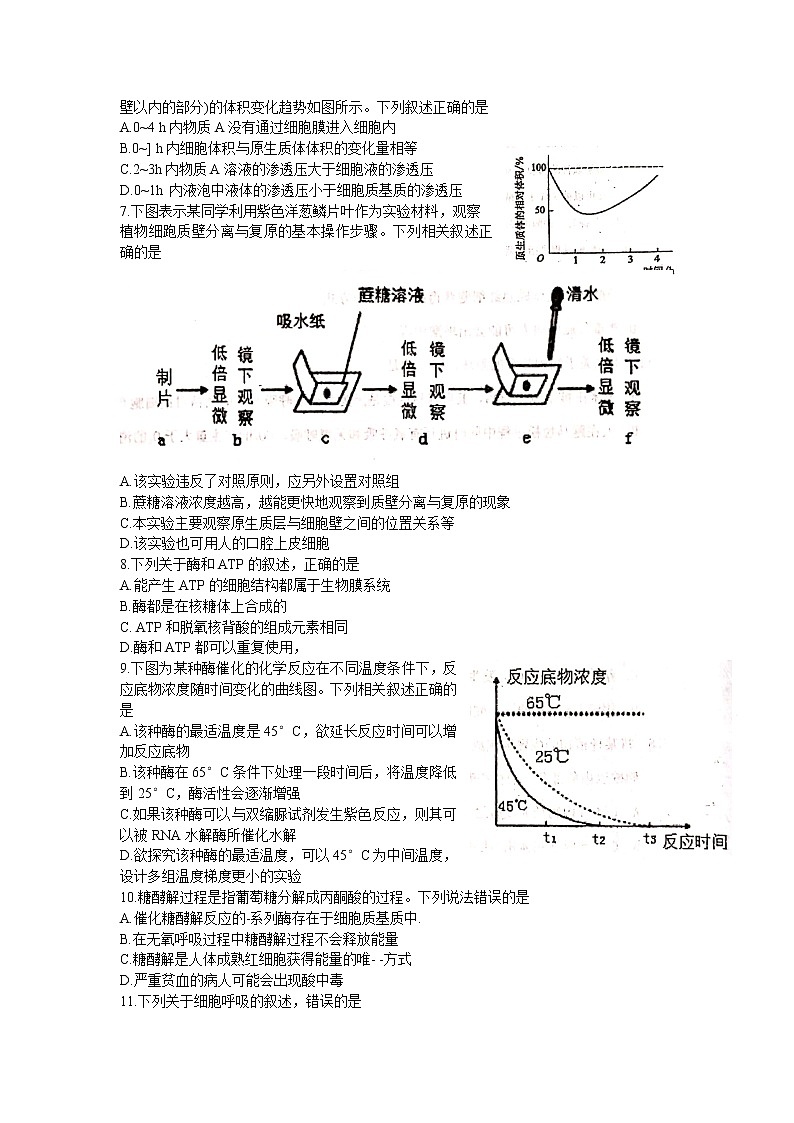 河北省廊坊市第十二中学2022届高三上学期第一次模拟考试生物试题 含答案第2页