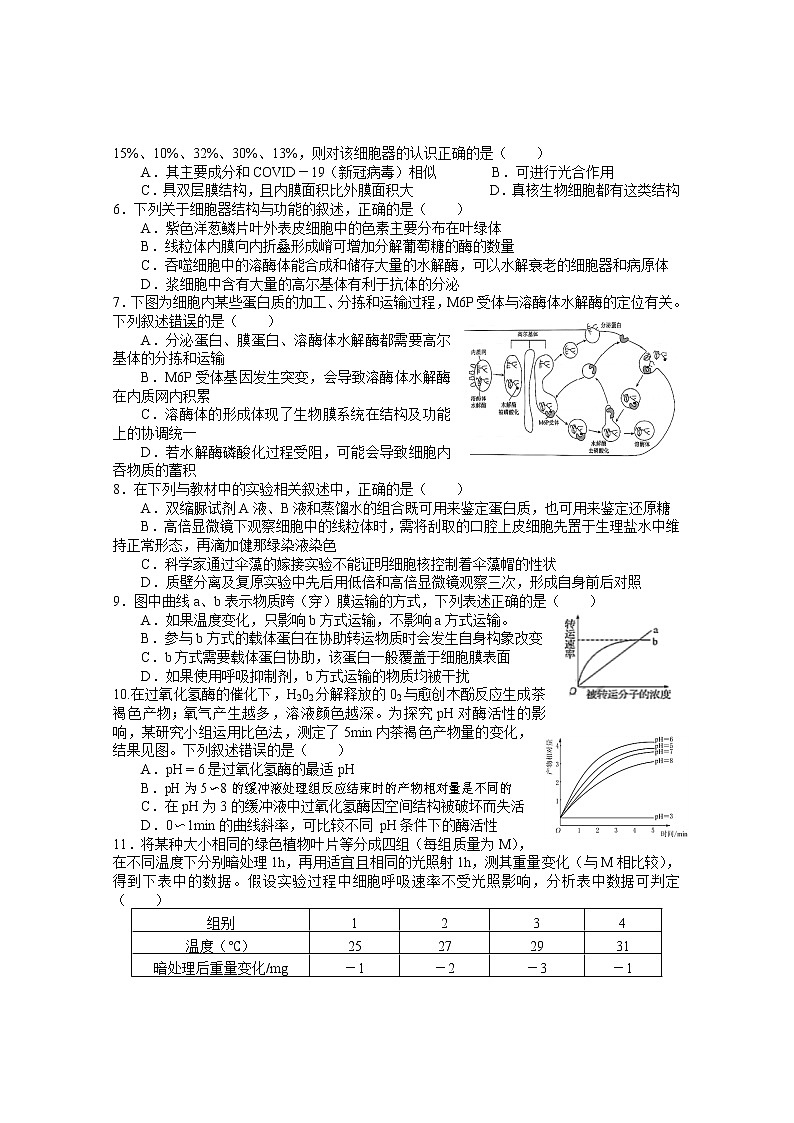 河南省信阳市罗山县2022届高三上学期10月第一次调研考试生物试题 含答案02