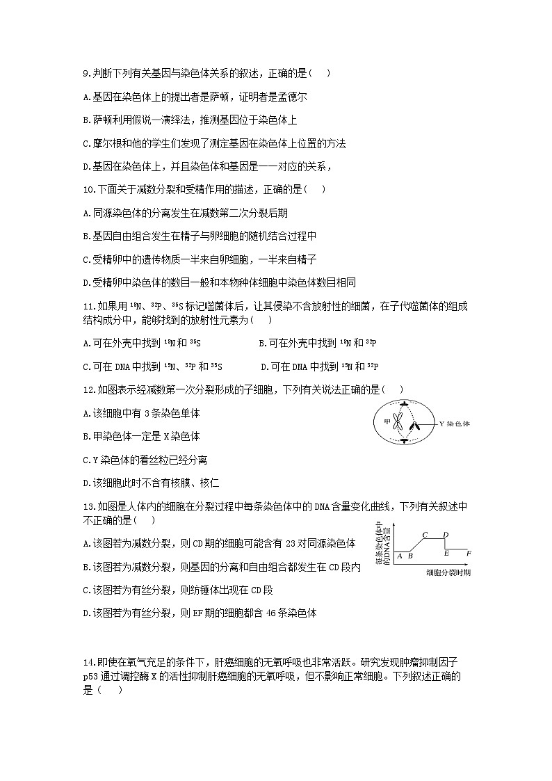 2020-2021学年黑龙江省齐齐哈尔市高一下学期期末生物考试试题含答案03