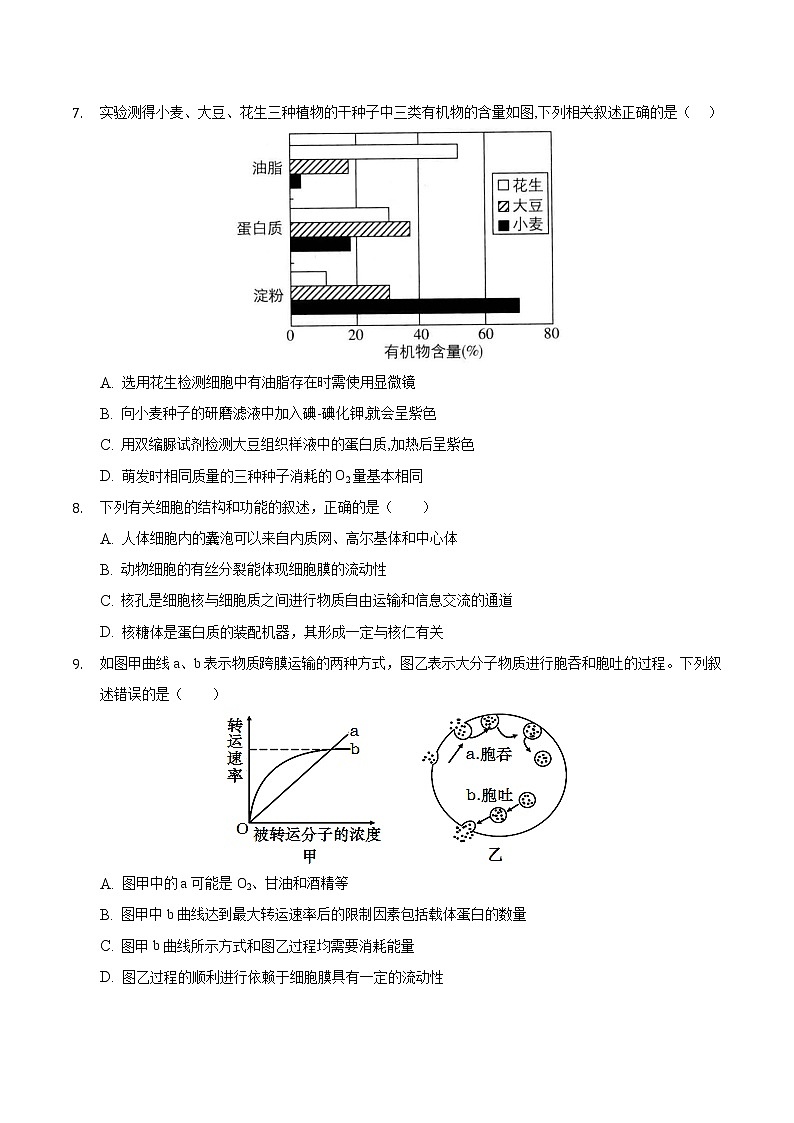 安徽省滁州市定远县育才学校2021-2022学年高三上学期第二次月考生物【试卷+答案】第3页
