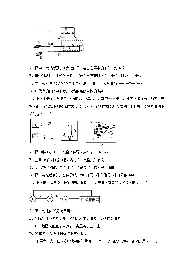 吉林省辉南县第六中学2021-2022学年高二上学期10月周测（普通班）生物试题 含答案03