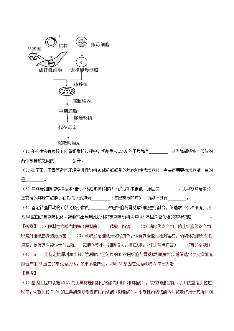专题12 现代生物科技专题-十年（2012-2021）高考生物真题分项汇编（全国通用）（解析版）02