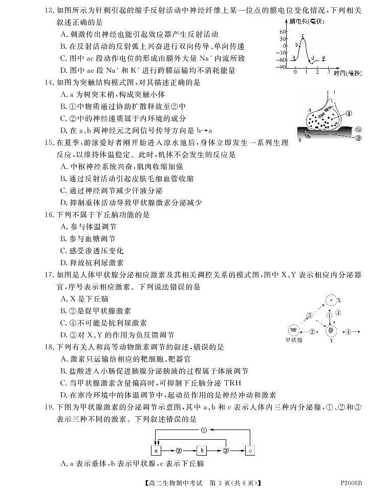 2021-2022学年黑龙江省齐齐哈尔市五校联谊高二上学期期中联考生物试题 pdf版03
