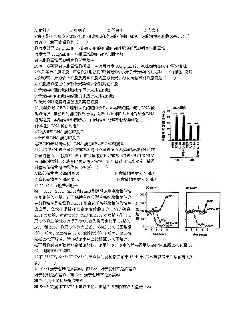 2020年全国中学生生物学联赛试题及答案02