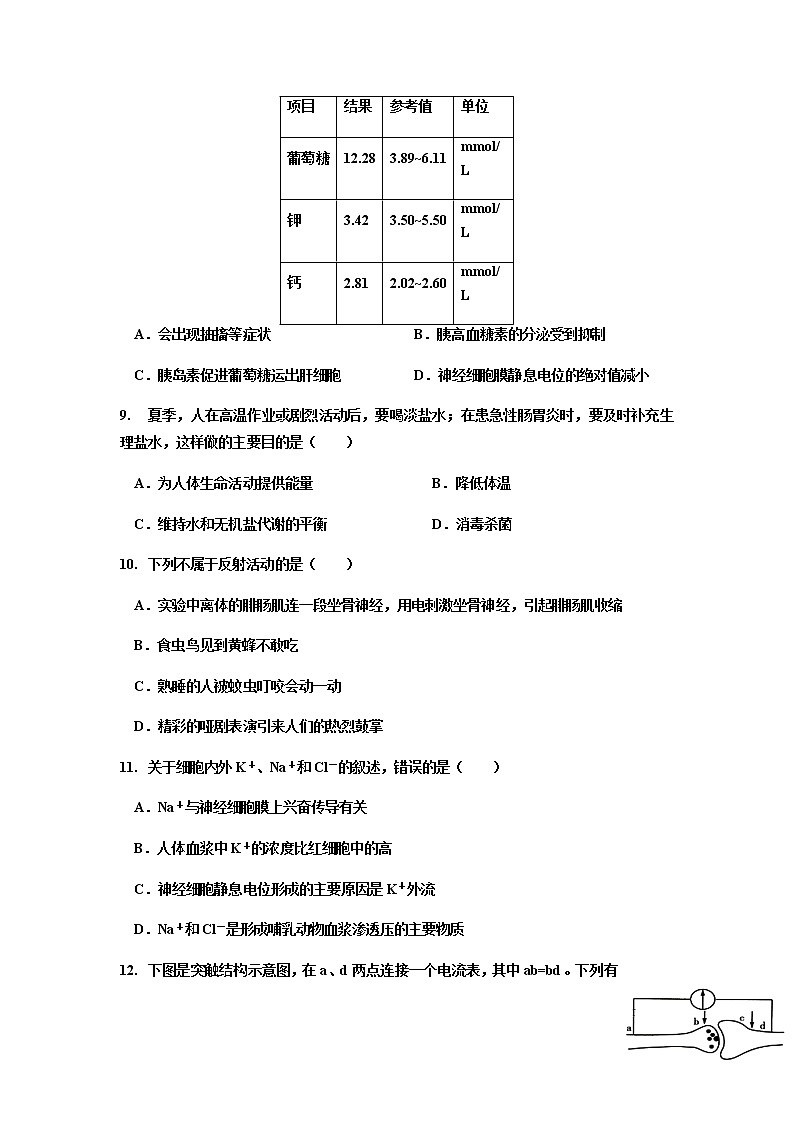 四川省乐山市十校2021-2022学年高二上学期期中考试生物试题含答案第3页