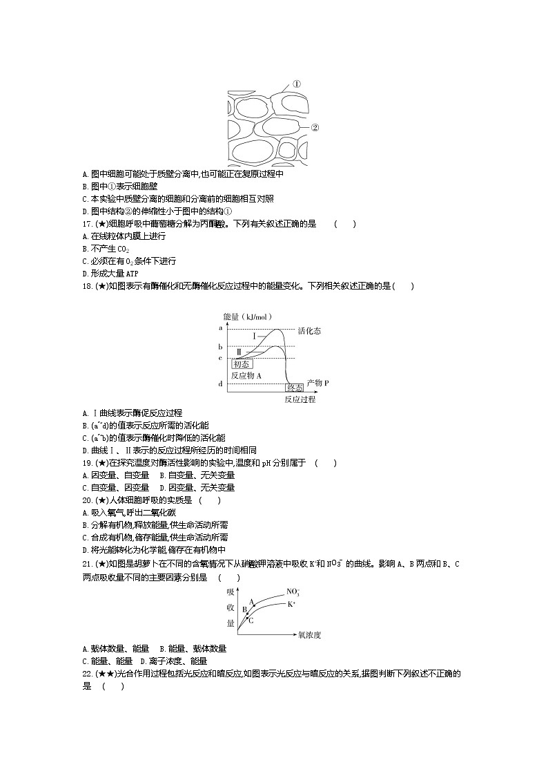 1、【全国百强校】山东省济南市历城第二中学2019-2020学年高一上学期期末考试生物试题（学生版）03