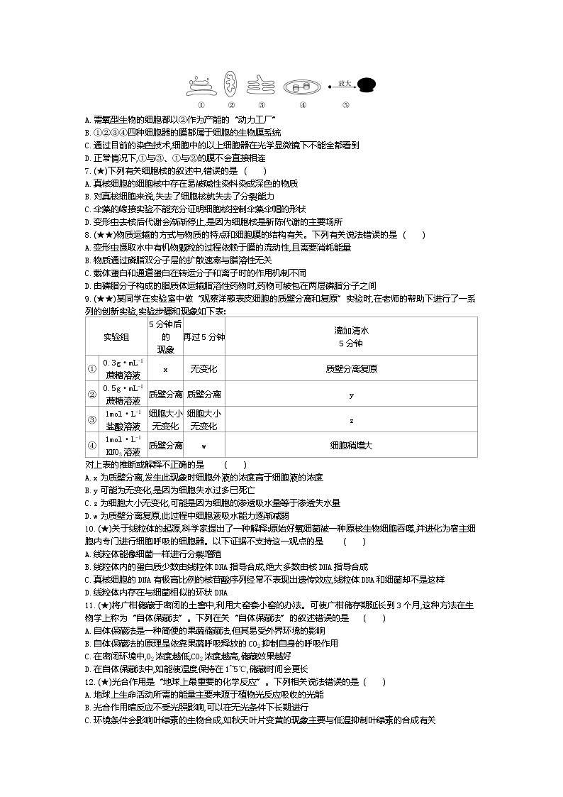 3、山东省烟台市2019-2020学年高一上学期期末考试生物试题（学生版）02
