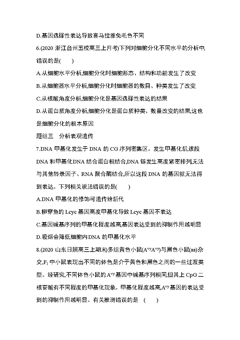 第2节　基因表达与性状的关系练习题03