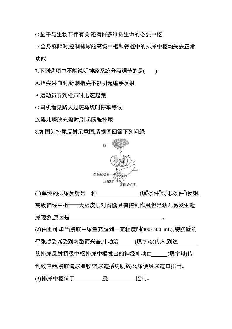 第4节　神经系统的分级调节练习题03