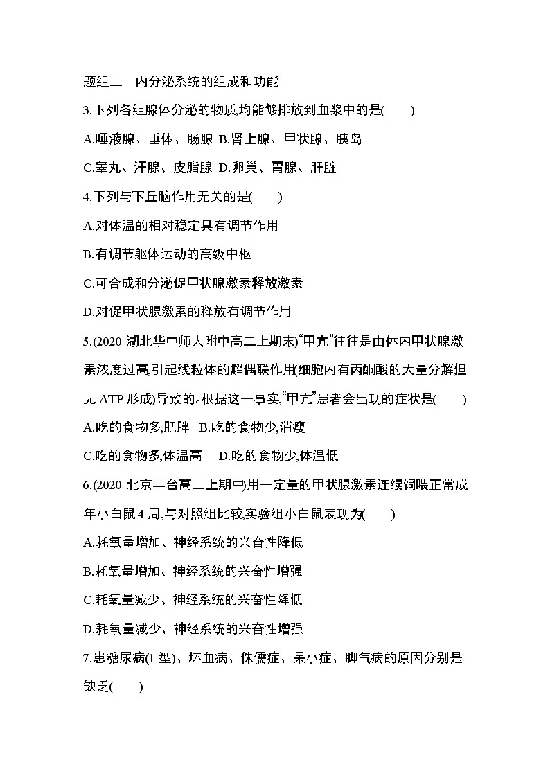 第1节　激素与内分泌系统练习题02