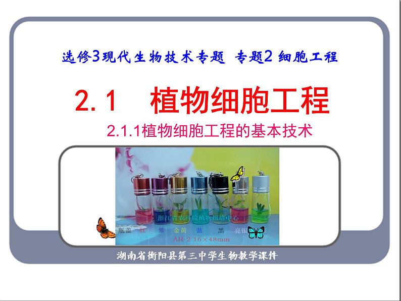 人教版高中生物选修三专题2细胞工程  2.1.1植物细胞工程的基本技术（共40张ppt）01