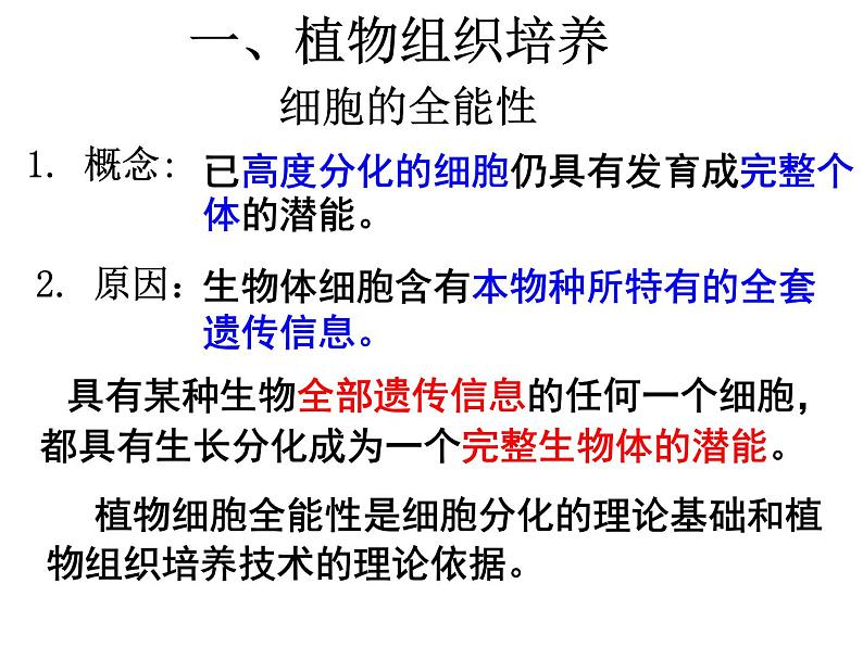 人教版高中生物选修三专题2细胞工程  2.1.1植物细胞工程的基本技术（共40张ppt）07