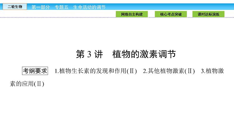 高三生物大二轮专题复习课件：专题五 生命活动的调节5.3第1页