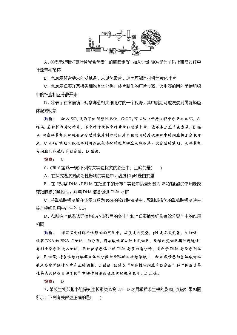 高三生物大二轮专题复习测试：专题七 实验与探究 word版含答案03