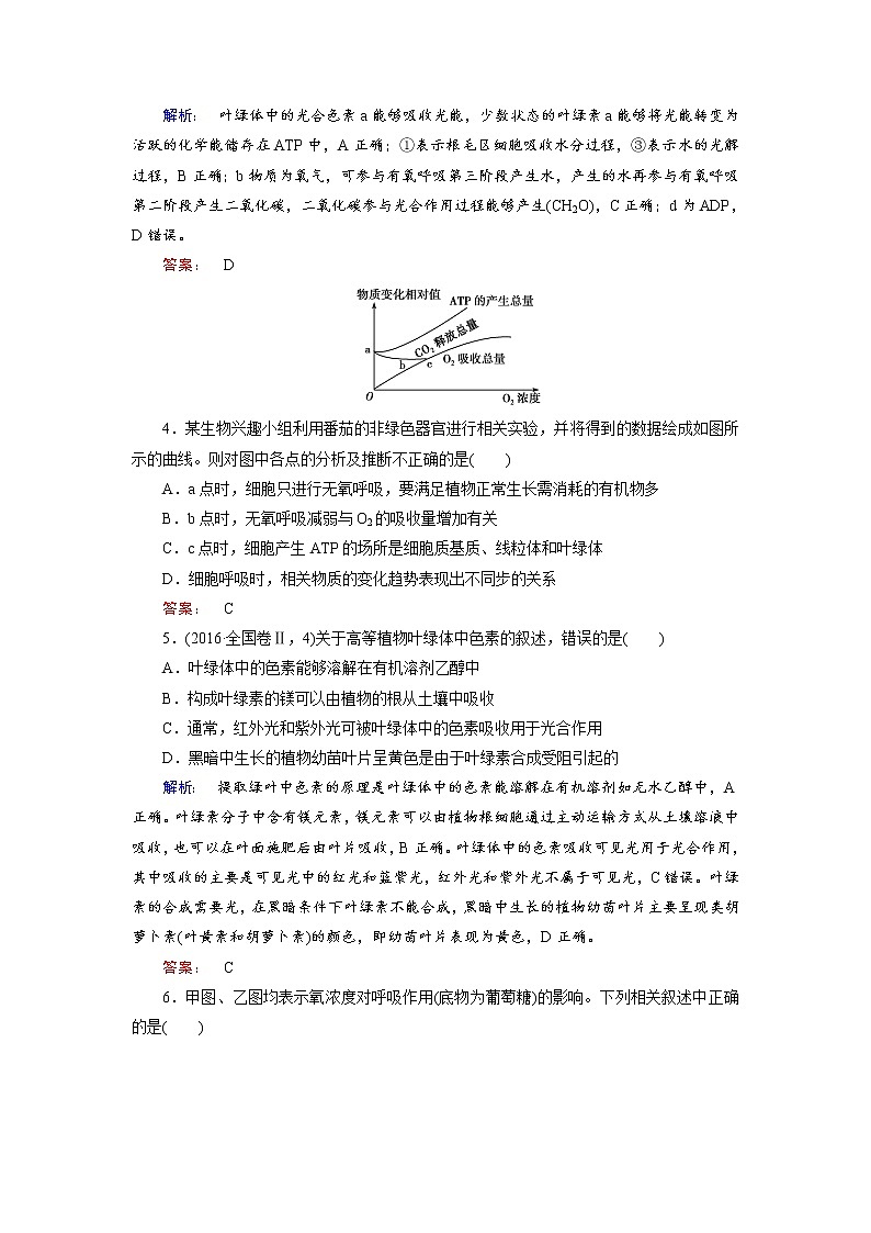 高三生物大二轮专题复习测试：专题二 细胞的代谢2.2 word版含答案第2页