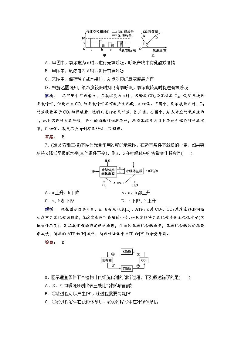 高三生物大二轮专题复习测试：专题二 细胞的代谢2.2 word版含答案第3页