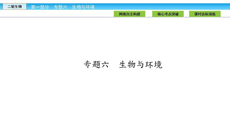 高三生物大二轮专题复习课件：专题六 生物与环境6.1第1页