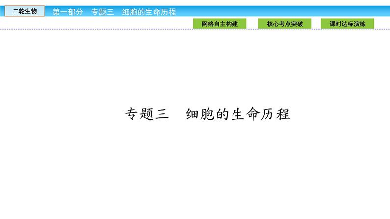 高三生物大二轮专题复习课件：专题三 细胞的生命历程3.101