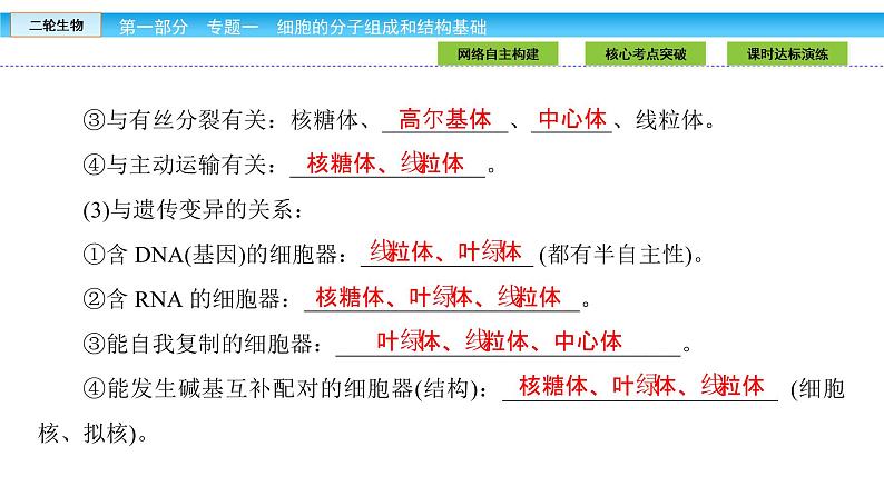 高三生物大二轮专题复习课件：专题一细胞的分子组成和结构基础1.2第8页