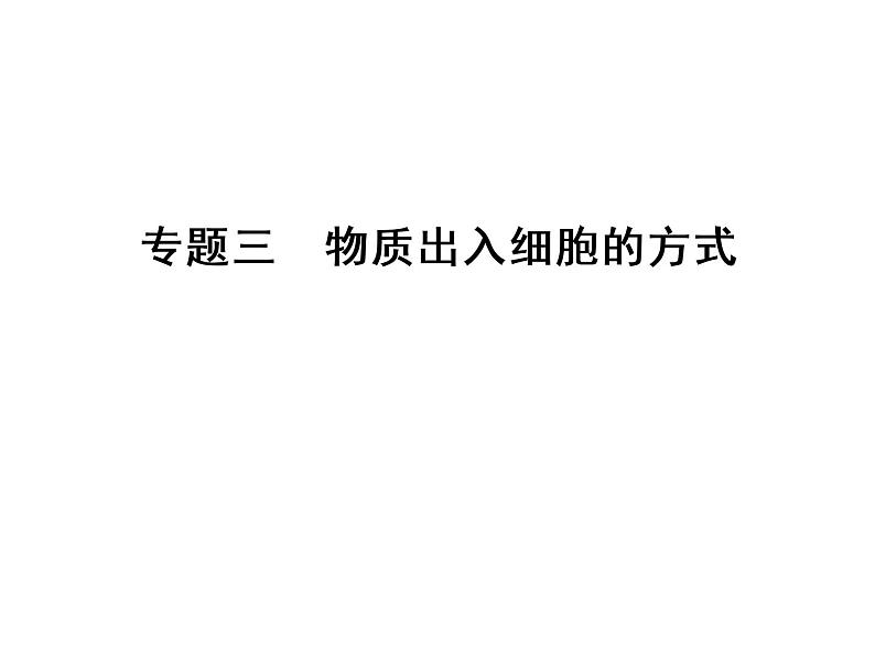 高考生物一轮总复习课件：专题3 物质出入细胞的方式第1页