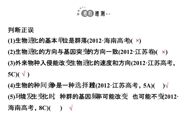 高考生物一轮总复习课件：专题13 生物的进化第6页