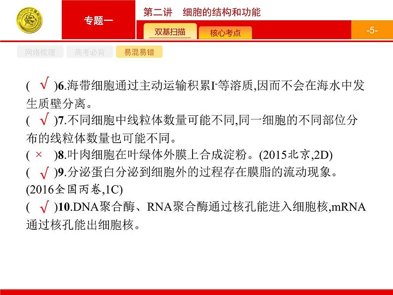 高考生物二轮课件：1.2 细胞的结构和功能第5页