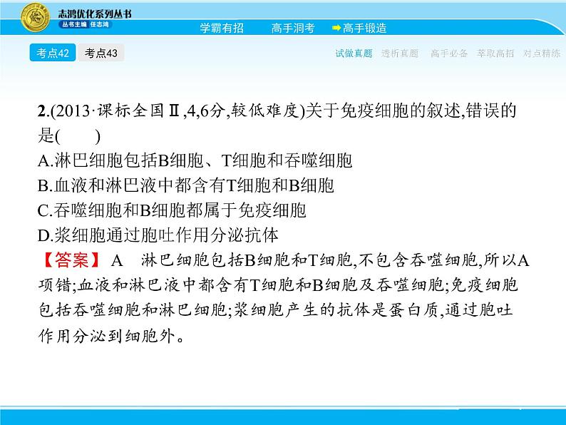 2018届高考生物一轮（课标通用）课件：专题十八 免疫调节第6页