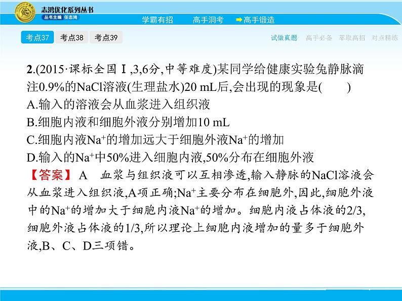 2018届高考生物一轮（课标通用）课件：专题十六 人体内环境的稳态与调节第8页