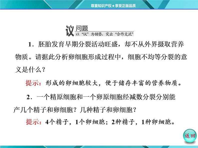 人教版必修2课件 第2章 第1节 第2课时 卵细胞的形成过程和受精作用07