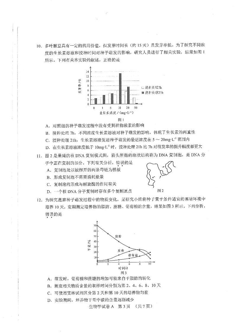 2021年广东省广州市高考一模生物第3页
