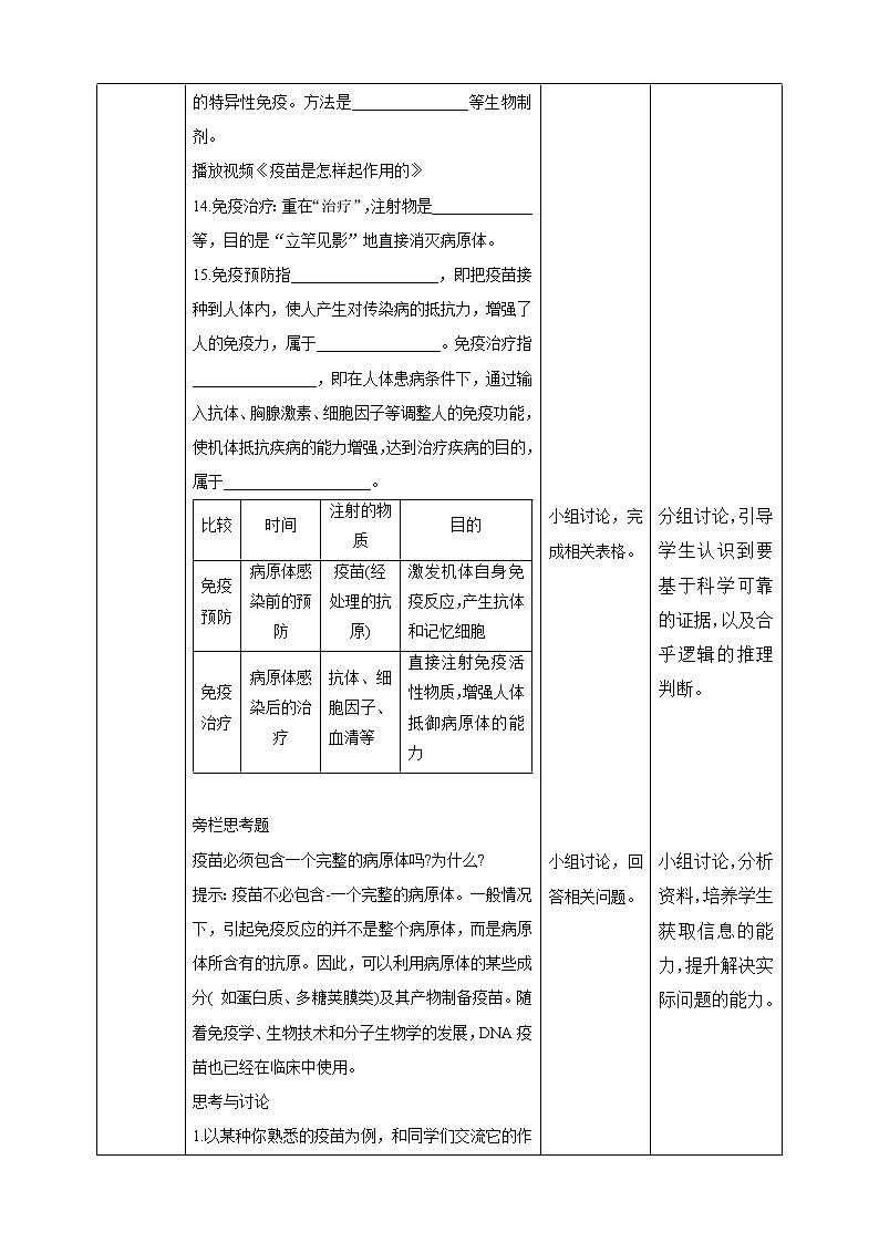 人教版2019选择性必修3   4.4 免疫学的应用教案第3页
