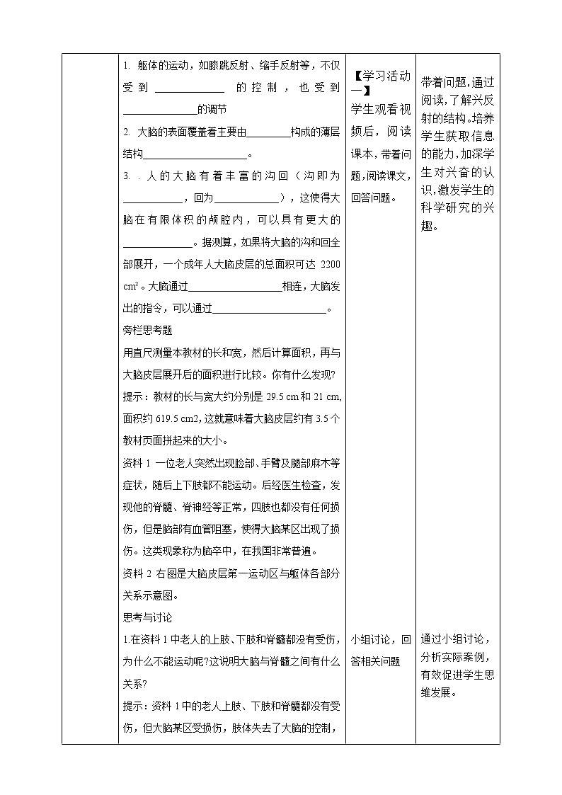 人教版2019选择性必修一2.4 神经系统的分级调节教案02