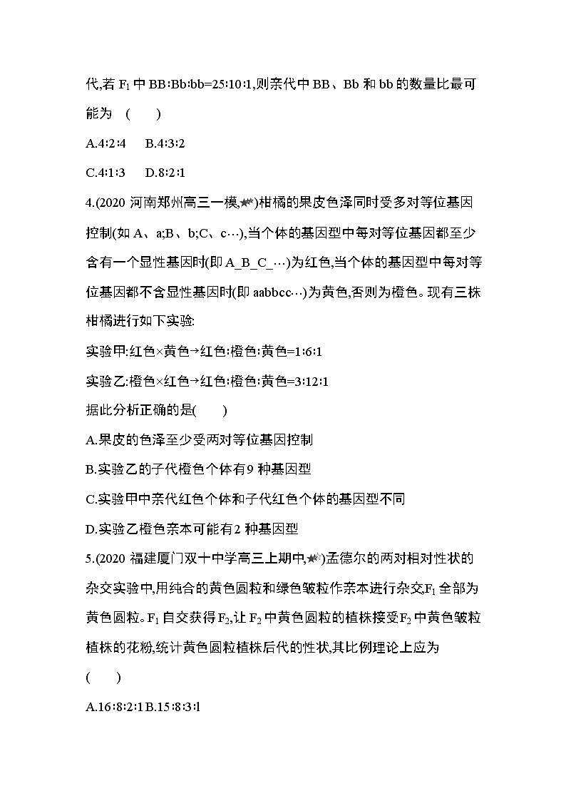 专题强化练1　遗传中的特殊分离比现象分析第2页