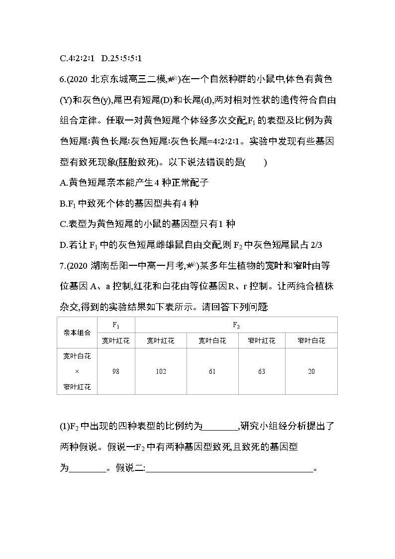 专题强化练1　遗传中的特殊分离比现象分析第3页
