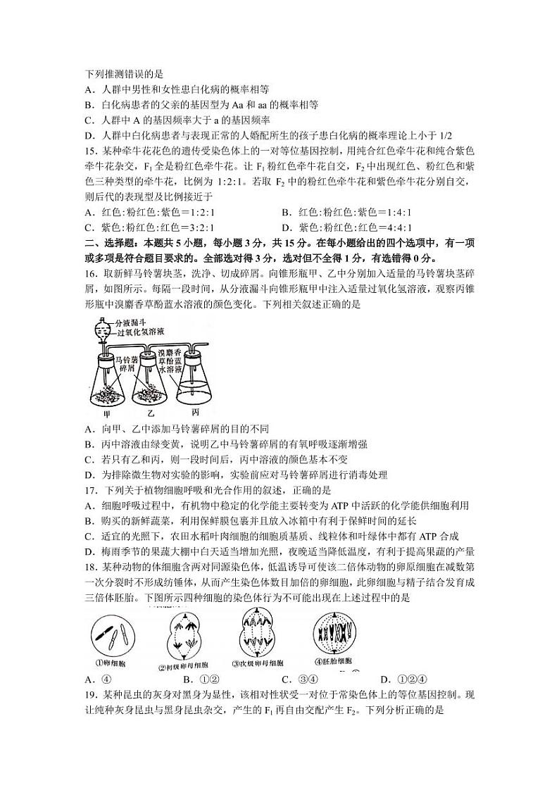 2022届辽宁省葫芦岛市协作校高三上学期10月第一次考试生物试题（PDF版含答案）03