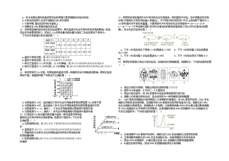 2022届黑龙江省哈尔滨市第六中学高三上学期第一次月考生物试题 （word版含有答案）第2页