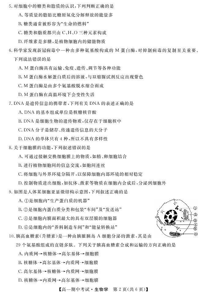 生物试卷第2页
