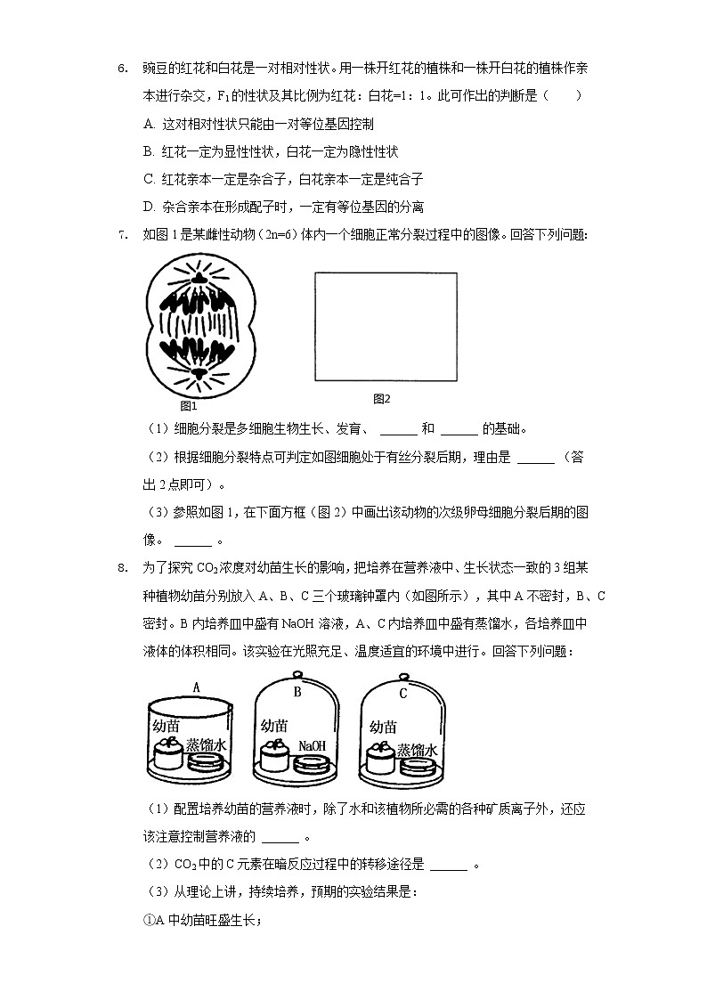 2021年四川省绵阳市高考生物一诊试卷-普通用卷02