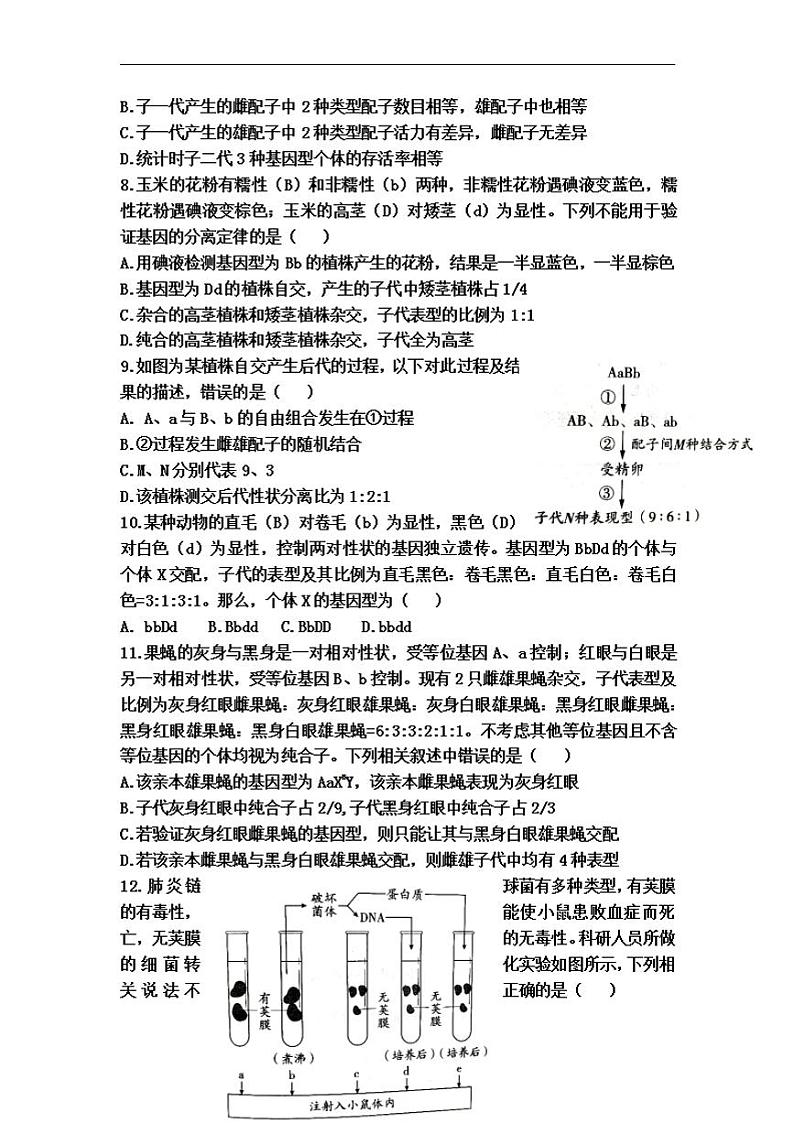 2022届山东省济南市平阴县第一中学高三上学期10月月考生物试题 （含答案）第3页