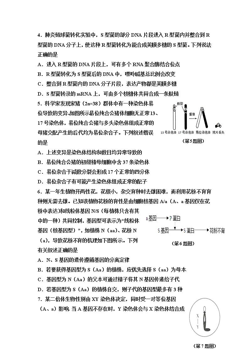 山东省济宁市2022届高三上学期期中考试生物试题含答案02