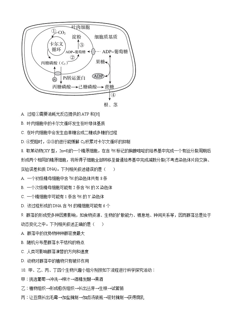 2021届天津市南开区高三一模生物试题（含答案）03