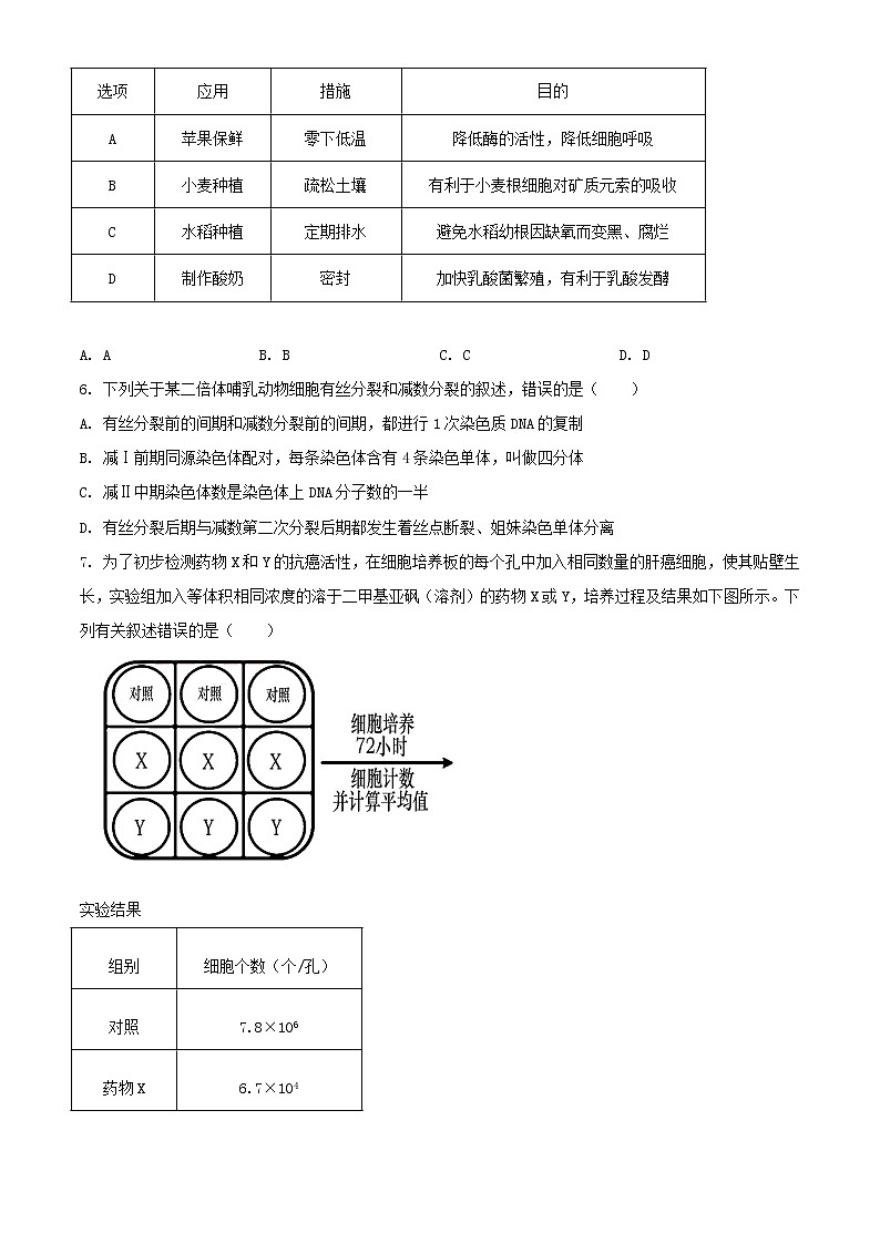 2021届天津市红桥区高三一模生物试题（含答案）第2页