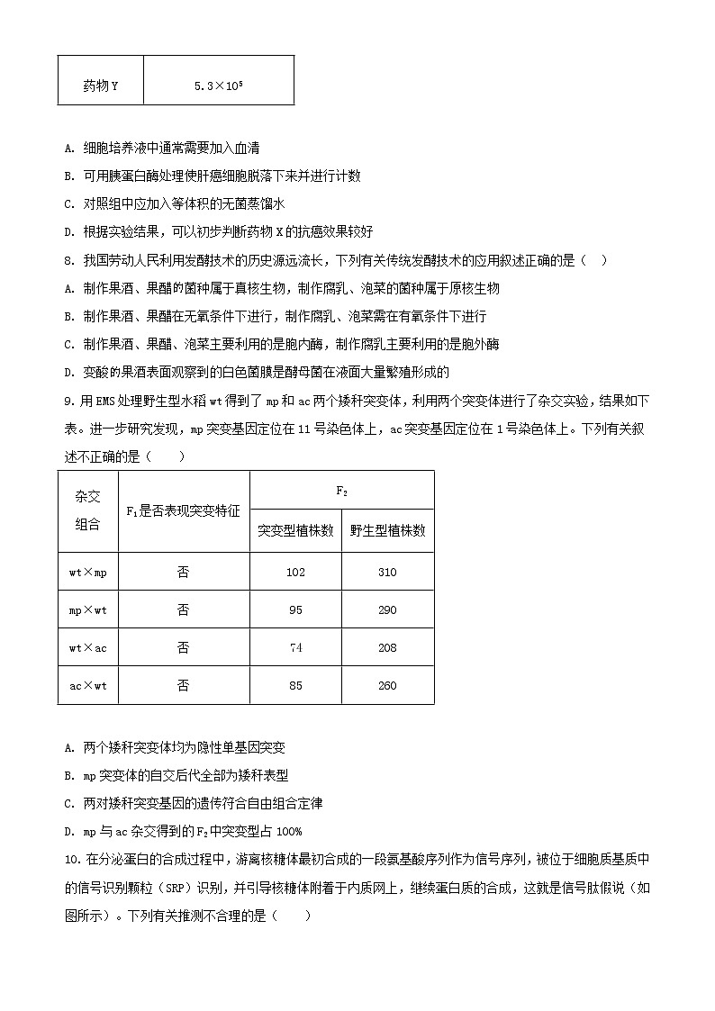 2021届天津市红桥区高三一模生物试题（含答案）第3页