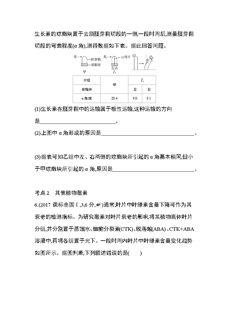 第5章  植物生命活动的调节第1~4节综合拔高练第3页