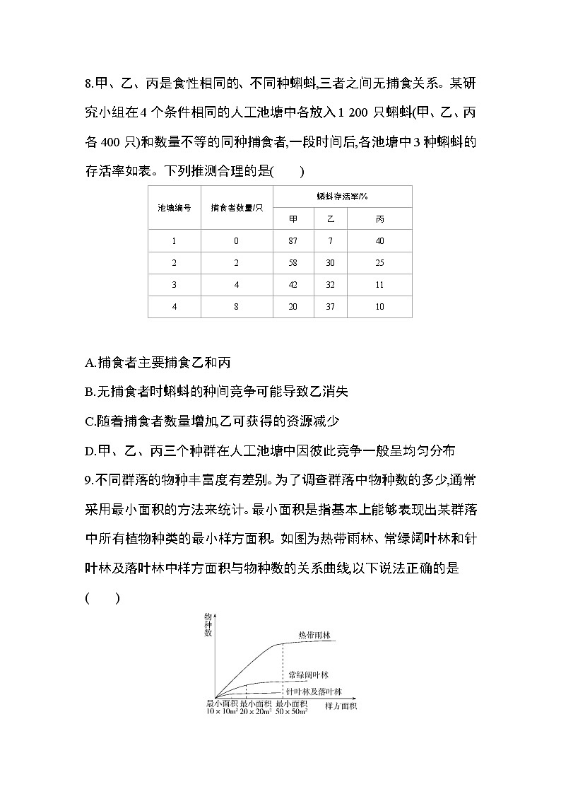 第2章 群落及其演替达标检测第3页