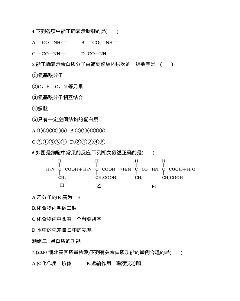 2_第2节 生命活动的主要承担者——蛋白质练习题02