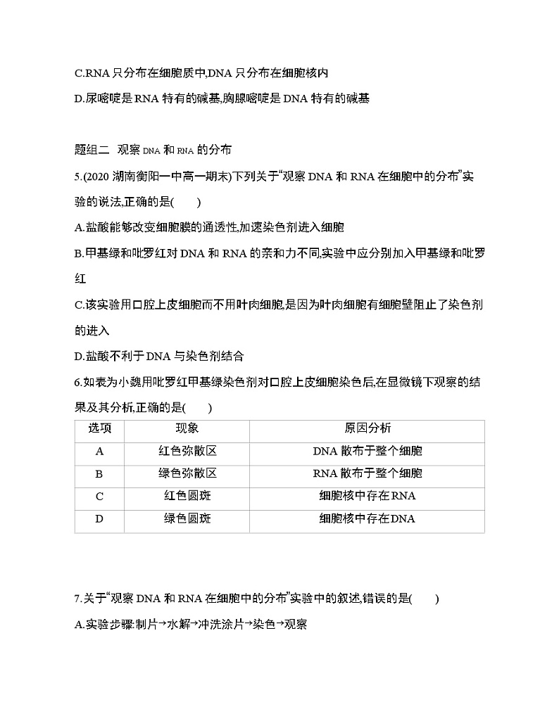 3_第3节 遗传信息的携带者——核酸练习题02