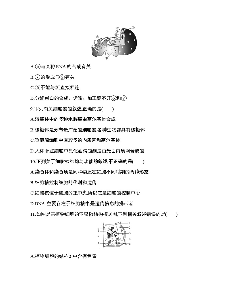 6_第3章 细胞的基本结构达标检测第3页