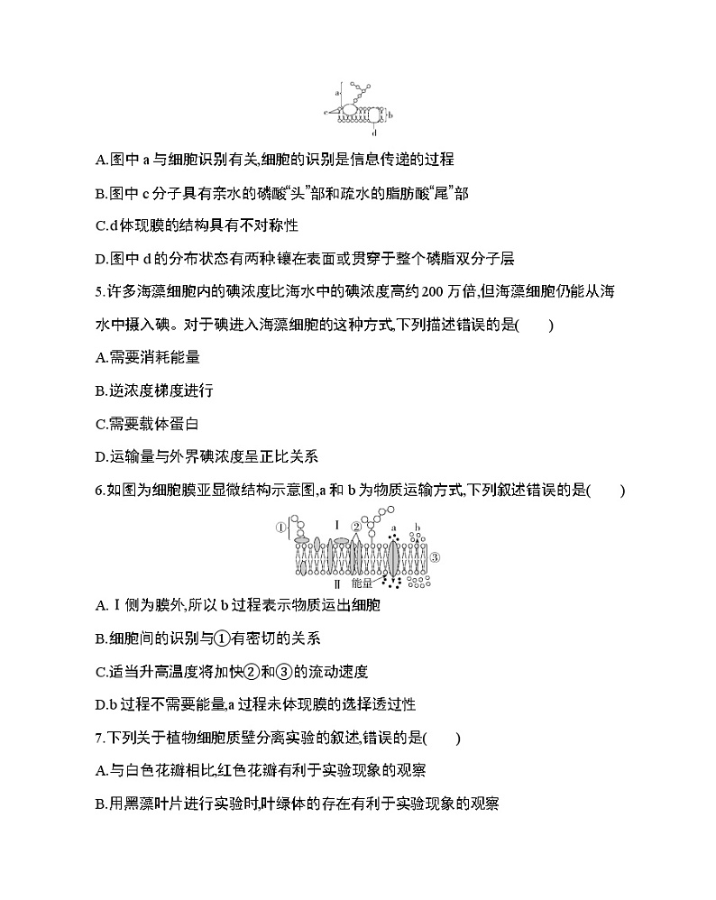 7_第4章 细胞的物质输入和输出达标检测02