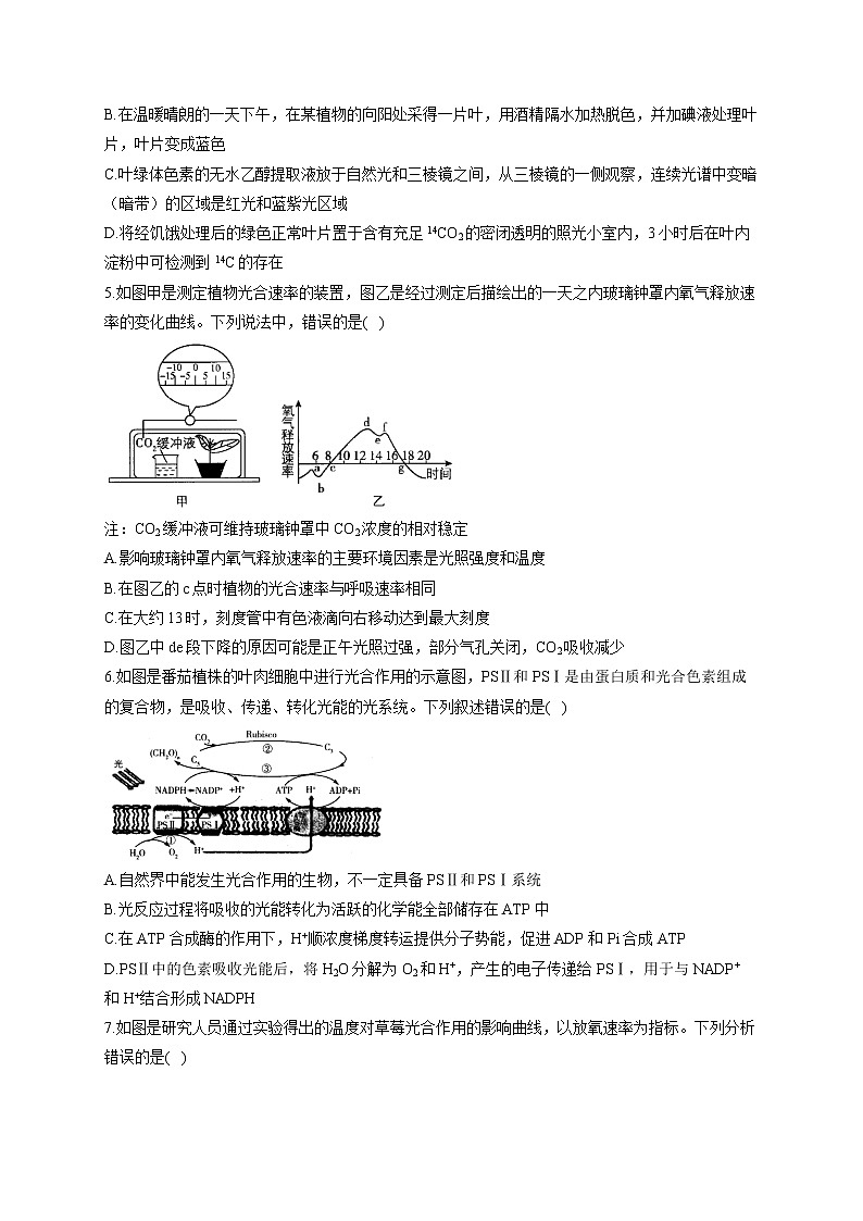【新课标新高考】2022届高考生物二轮复习专题练AB卷 专题六 光合作用（B卷）第2页